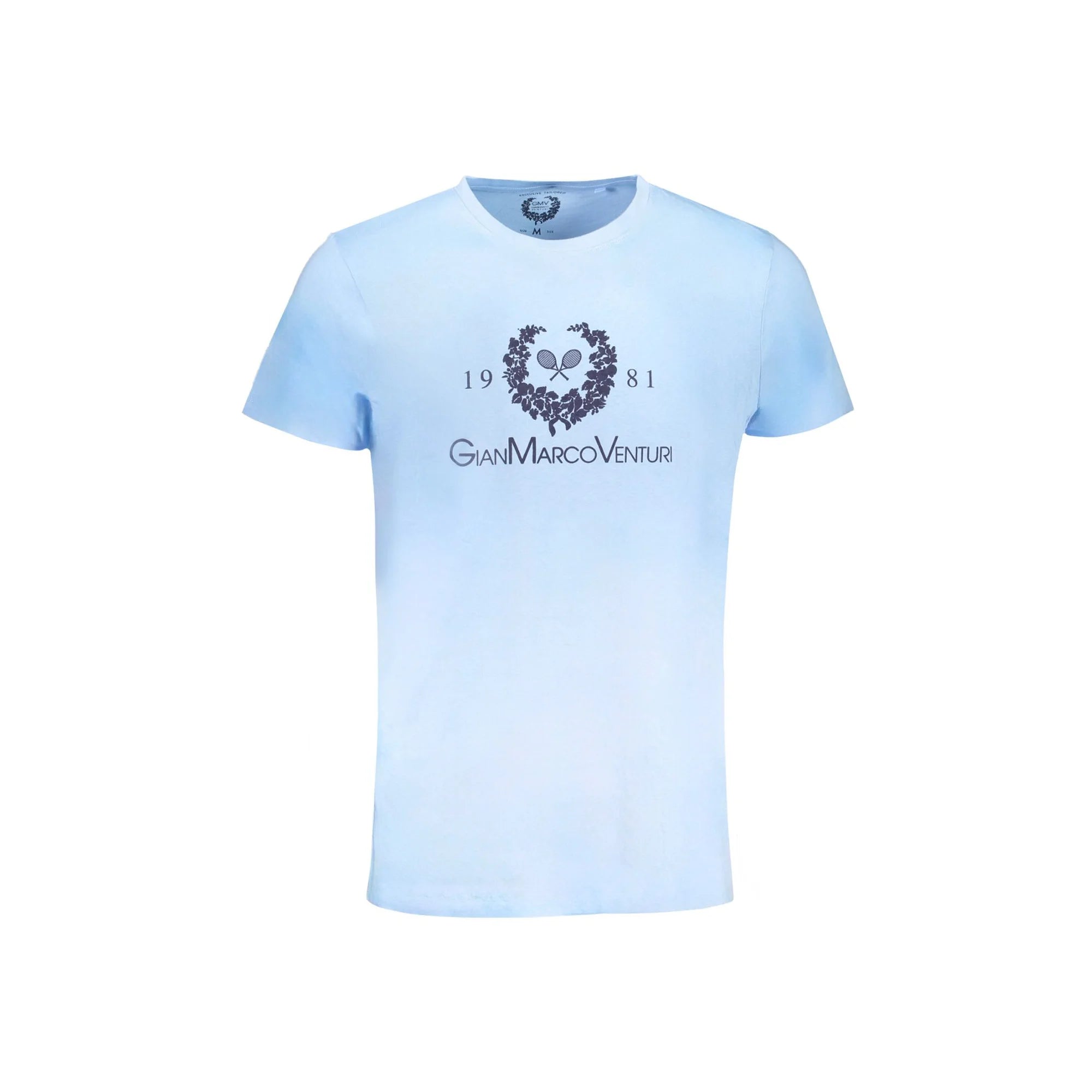Gian Marco Venturi T-Shirt Maniche Corte Uomo Azzurra Stampa Azzurro - foto prodotto